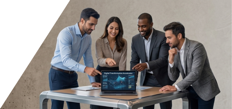 Team collaborating on digital transformation